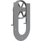 Ekena Millwork Premium Wagon Wheel Horseshoe Roller Hanger w/ Bolts for Barn Door for 2 1/4" Doors, Flint Gray GB60015R2WFG - alternate 3